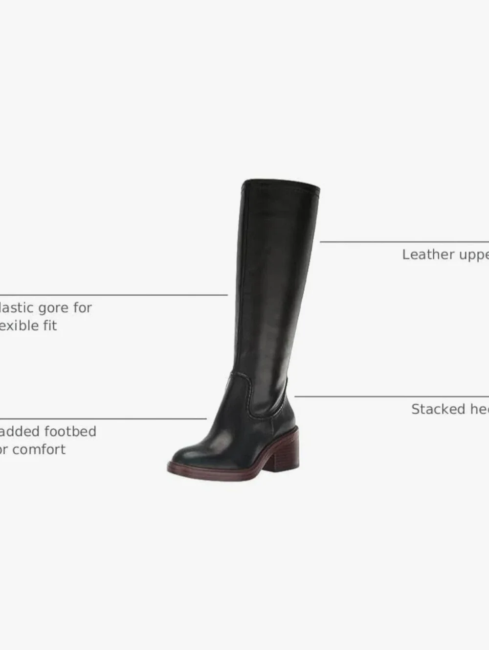Vince Camuto Vuliann 6/36.5 EU Knee Leather Boots with Brown Stacked Heel & Sole